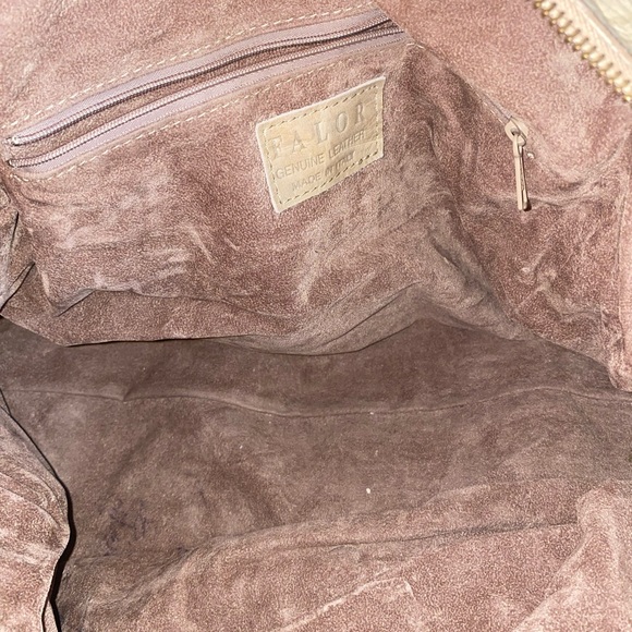 Falor Genuine Italian Leather Tan Shoulder Purse Bag - Picture 4 of 4